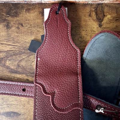 Franklin Strap 3" - Original Natural Glove Leather Guitar/Bass Strap (Ox Blood) image 2