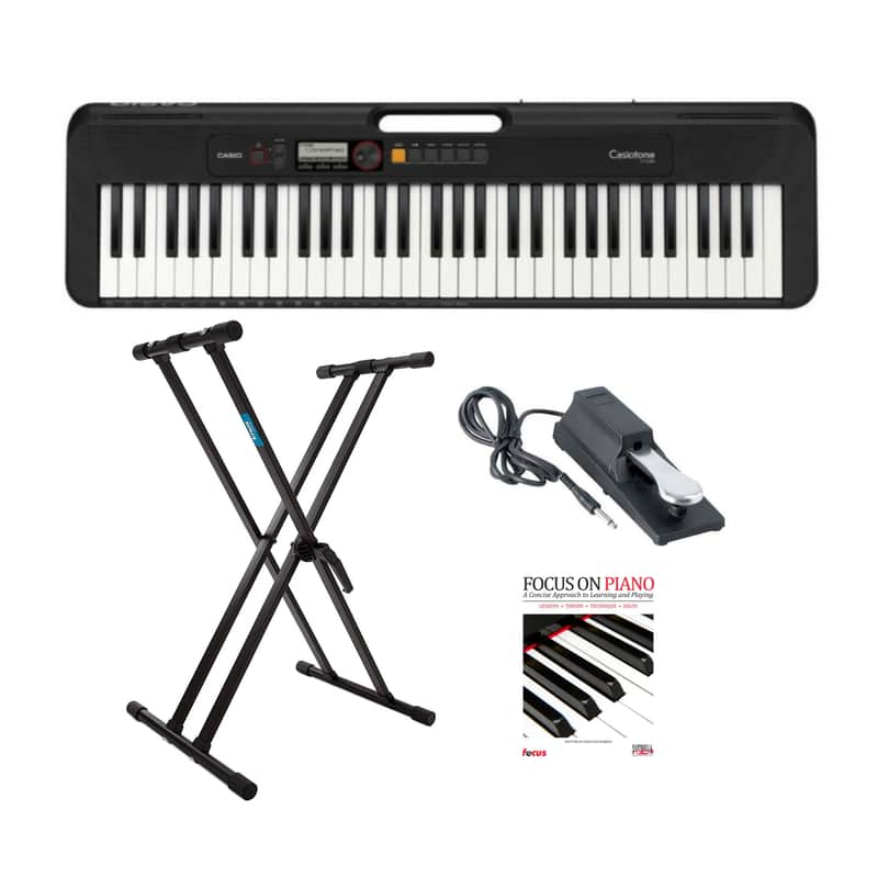 Casio Casiotone 61-Key Portable Keyboard (Black) with Stand, Pedal and Book image 1
