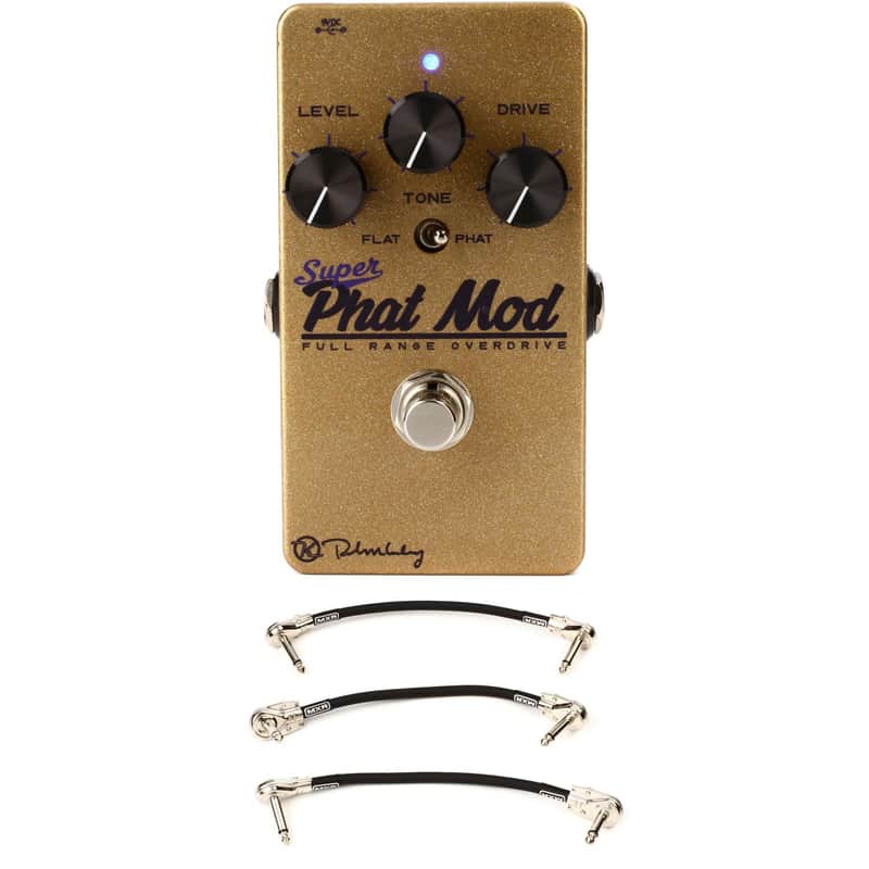 Keeley Super Phat Mod Full Range Transparent Overdrive Pedal with 3 Patch Cables image 1