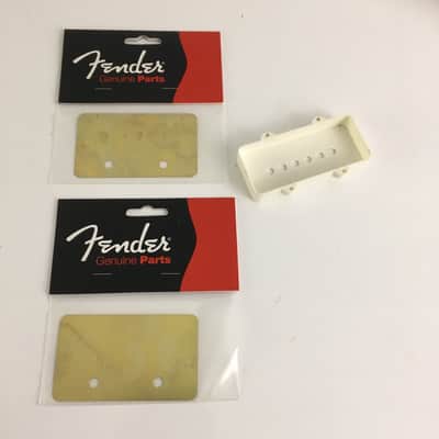 2 Made in USA Genuine Fender Jazzmaster Metal Pickup Shields + Parchment JM Cover image 6