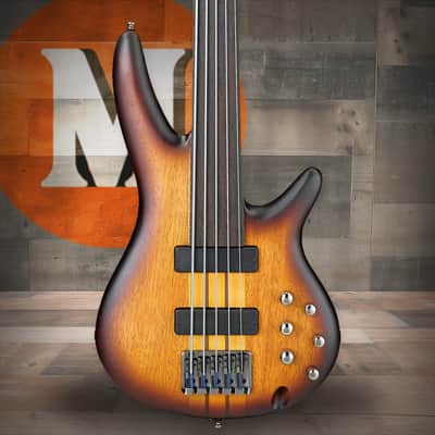 Ibanez SR Bass Workshop 5 String Electric Bass - Fretless - Brown Burst Flat (SRF705BBF) image 1