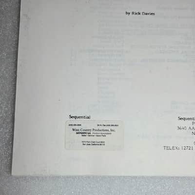 Sequential Circuits TOM Drum Machine - Owner's Manual (official Wine Country Copy) image 3