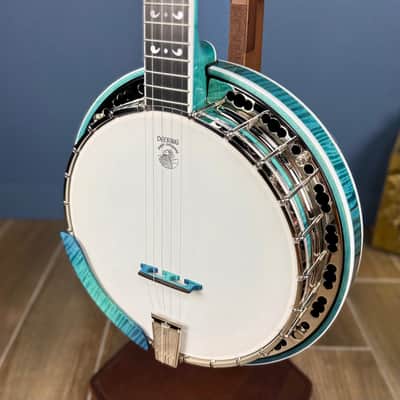 Custom Deering Maple Blossom Caribbean Blue Fade 5-String Banjo image 7