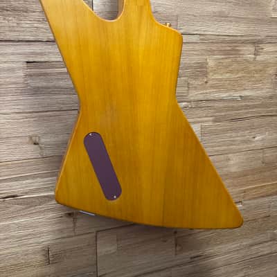 Epiphone 1958 Korina Explorer Guitar-"Inspired by Gibson Custom" Aged Natural -White Pickguard- w/Hard case. New! image 15