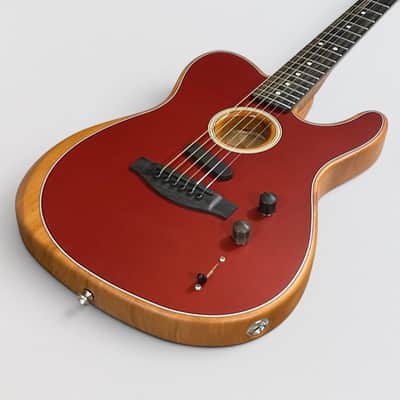 Fender American Acoustasonic Telecaster USA Acoustic Electric Guitar - Red image 11