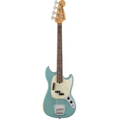 Fender JMJ Signature Road Worn Mustang Bass, Daphne Bleu, Rosewood Fingerboard image 2
