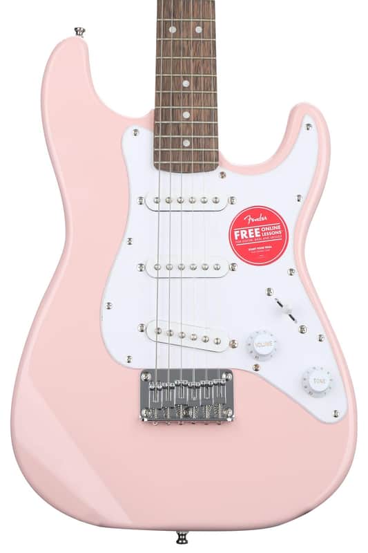 Squier Mini Stratocaster Electric Guitar - Shell Pink with Laurel Fingerboard image 1
