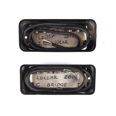 Lollar Mini Humbucker Set Chrome Soap Bar / LP Mount Black Ring 4-Conductor image 2