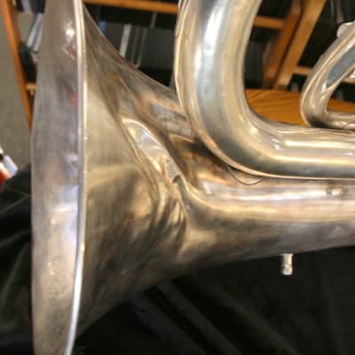 1960's Besson 3 Valve Vintage Bb Tuba 17" Bell Silver "50 Medals of Honor" image 9