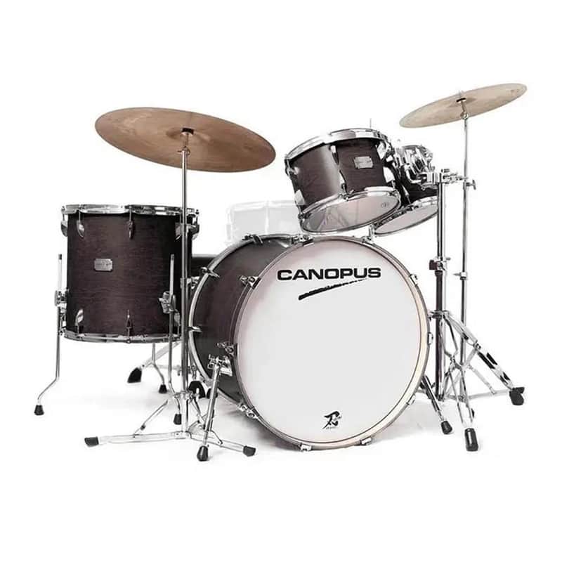 Canopus Yaiba 4pc Groove Drum Set Antique Ebony Matte Lacquer image 1