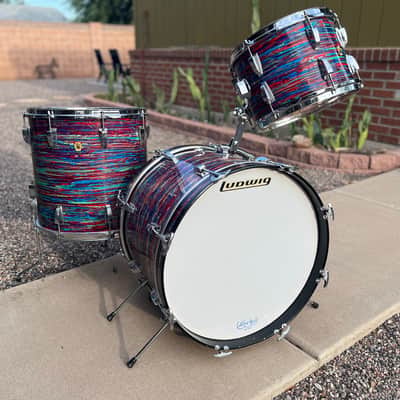 Ludwig 3ply Maple 13/16/20 1969 - Psychedelic Red image 13