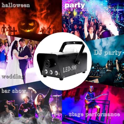 Fog Machine Halloween Outdoor Indoor With Lights 500W,3 Led 470000 Gradient Color,Mini Smoke Machine Spraying Large Fog For Halloween,Party,Wedding,That Can Be Used Indoors And Outdoors'S Fog Machine image 3