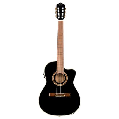 Ortega Performer Series Nylon string Guitar, thinline body - RCE138-T4BK, 52mm Nut Width w/ Gig Bag image 7