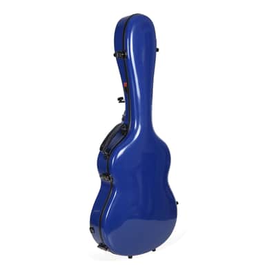 Crossrock Classical Guitar Hard Case Strong Lightweight Deluxe Fiberglass Hardshell in Navy Blue image 1