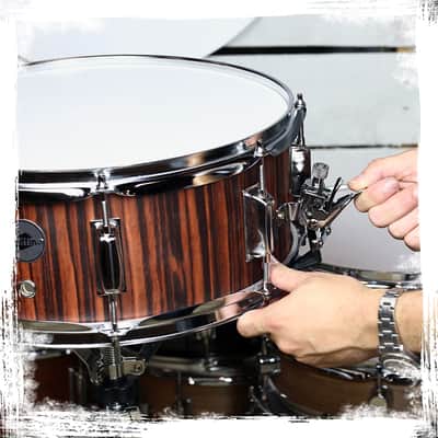GRIFFIN Snare Drum - 14X5.5" Poplar Wood Shell Acoustic Percussion Head Kit Set image 11