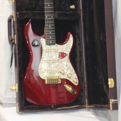 Squier Stratocaster Pro Tone series 1996 in Hard case - transparent red image 14