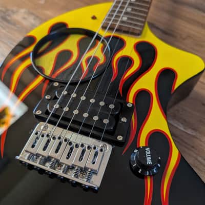 Fernandes Nomad Deluxe DIGI-ZO Hyper ZO-3 Digital Effects Travel Guitar 2005 Flame Graphics image 5