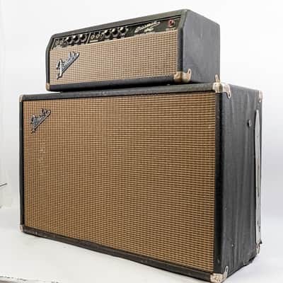 1966 Fender Bassman AA165 Blackface Tube Amp Head & Cabinet Jensen C12Q image 4