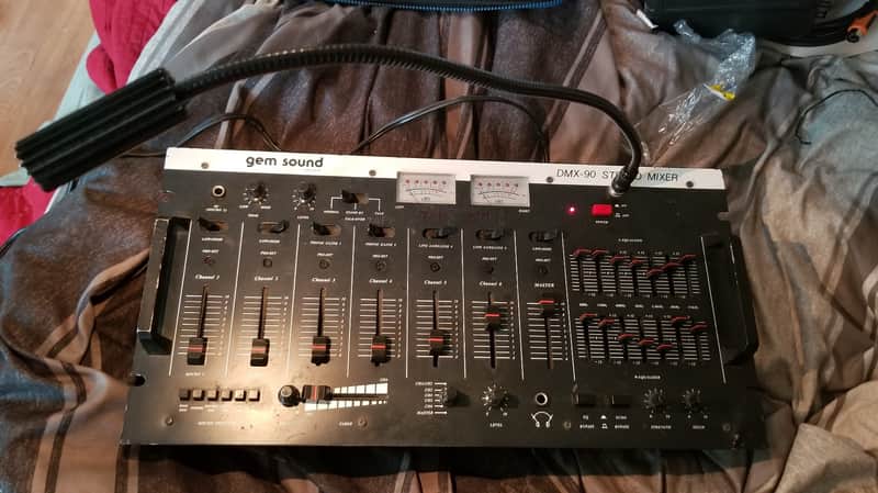 Rare Vintage DJ Equipment Gem Sound DMX-90 Stereo Mixer  1990's Black image 1