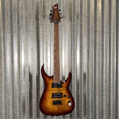 ESP LTD H-200 Flame Top Dark Brown Sunburst Guitar & Case #1026 Used image 3
