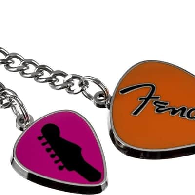 Genuine Fender Model 9100264000 Love Peace and Music Keychain Metal Keychain image 2
