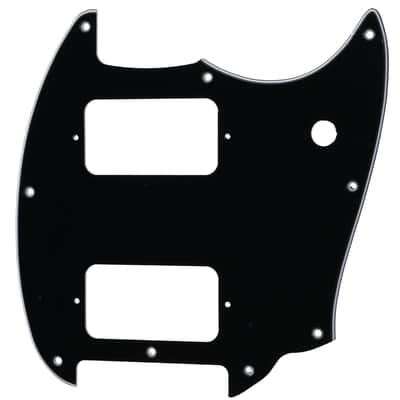 9 Holes Round Corner HH Guitar Pickguard 2 Humbuckers for Squier Bullet Series Mustang Electric Guitar, 3Ply Black image 1