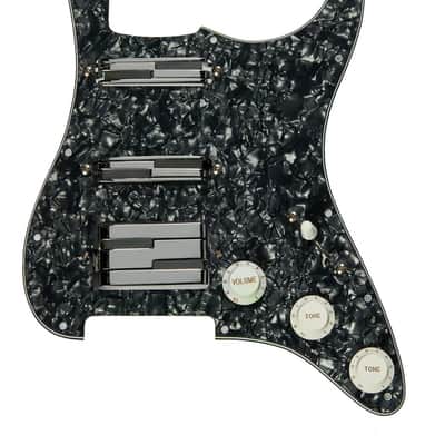 LACE Custom Shop HSS Alumitone (Black Pearl) Loaded Pickguard w Chrome Pickups image 1
