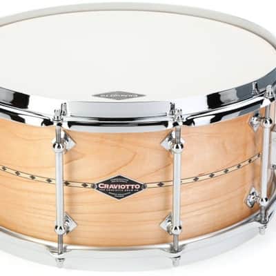 Craviotto Maple Snare Drum - 6.5 inch x 14 inch Natural with Maple Inlay image 2