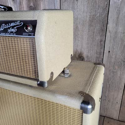 Fender Bassman 6G6-B Head & Cabinet 1962 2x12 Cabinet, Very Good - Blonde image 12