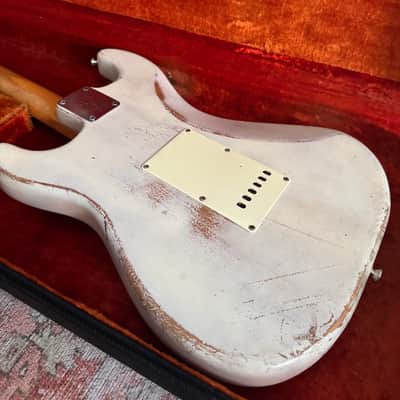 1966 Fender Stratocaster with Rosewood Fretboard Olympic White image 10