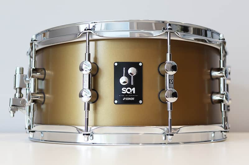 Sonor SQ1 6.5" x 14" Birch Snare Drum w/ VIDEO! Satin Gold Metallic image 1