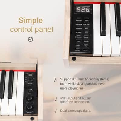 Glarry 88-Key Home Fully Weighted Hammer-action Keybed Digital Piano - Burlywood image 7