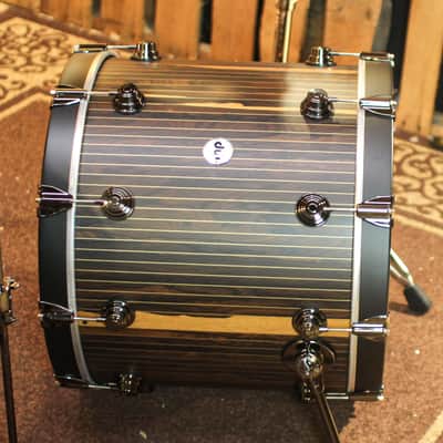 DW Collector's 333 Brass Pinstripe Ziricote Drum Set - 22,10,12,14,16 - SO#1353762 image 2