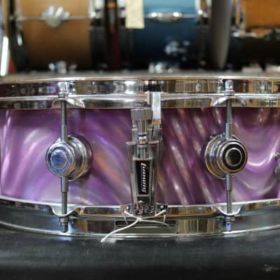 1970s Camco 5x14 Aristocrat Snare Drum in Purple Moire image 2