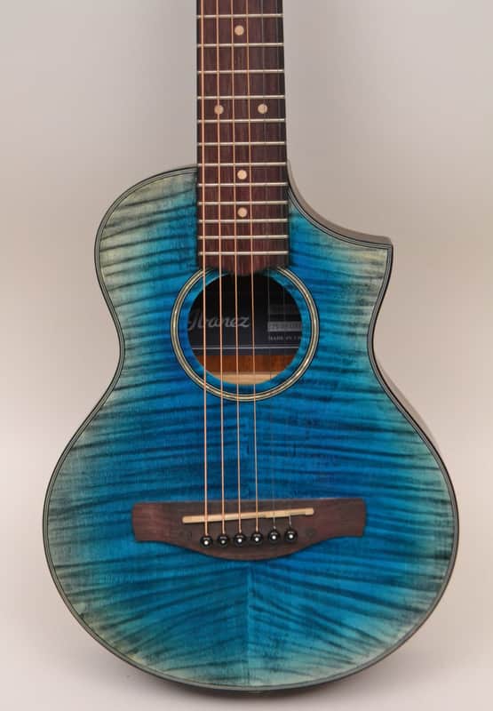 Ibanez EWP32FM Piccolo Acoustic Guitar Blue Burst W/CASE image 1