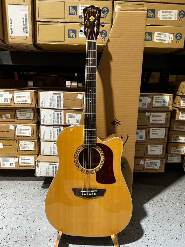 Washburn D10SCE Dreadnought Acoustic - Electric Guitar - Natural image 1