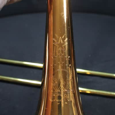 A Conn Shooting Stars Director Model 18 H Tri Color Trombone in Original Case # 8 TR image 10