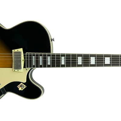 Silvertone Semi-Hollow w/ Trapeze 2 mini-hum PU's - Tobacco Burst (1446TTSB) image 2