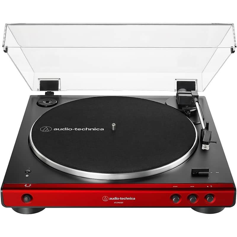 Audio-Technica AT-LP60XBT Fully Automatic Belt-Drive Stereo Record Player With Bluetooth Regular Red