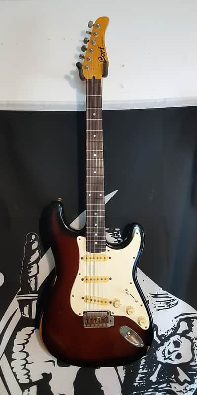 Cort Strat Copy SSS Tremolo 2003 Relic'd Dark Burst w/Bag by Guitars For Vets image 1