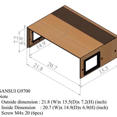 SANSUI G-9700 Wood Case – Plywood Cabinet –Natural Walnut – 10-Year WRT image 14