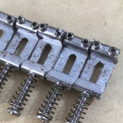 Six Custom Relic 2 1/16” Fender Stamped Strat Steel Saddles Stratocaster Aged Relic 53mm image 2