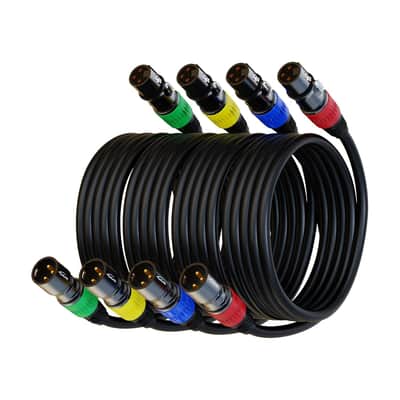 XLR Cables, XLR Microphone Cable 25 ft 4 Pack, Gold-Plated 3-pin XLR Speaker Cable Male to Female Balanced Mic Cable image 1