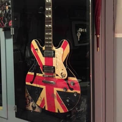 Epiphone Supernova late 90's - Union Jack -signed by Oasis in silver marker with COA and HSC image 10