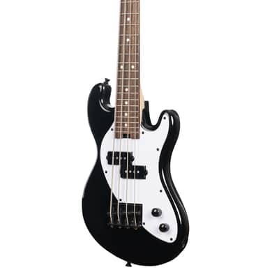 Kala UBASS-SB-BK-FS Solid Body 4-String Fretted U-BASS With Gig Bag, Jet Black image 4