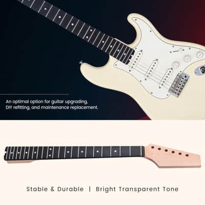 Electric Guitar Neck, 12"-16" Compound Radius, Canadian Hard Maple Neck, Richlite Fretboard, 22 Stainless Steel Frets (2.4x1.4mm), Oiled Bone Nut 42mm, Matte Finish image 7