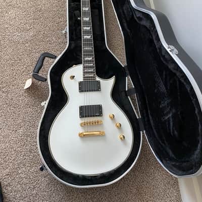 ESP LTD EC-1000T CTM with Ebony Fretboard 2015 - Snow White w/ Hard Shell Case image 1