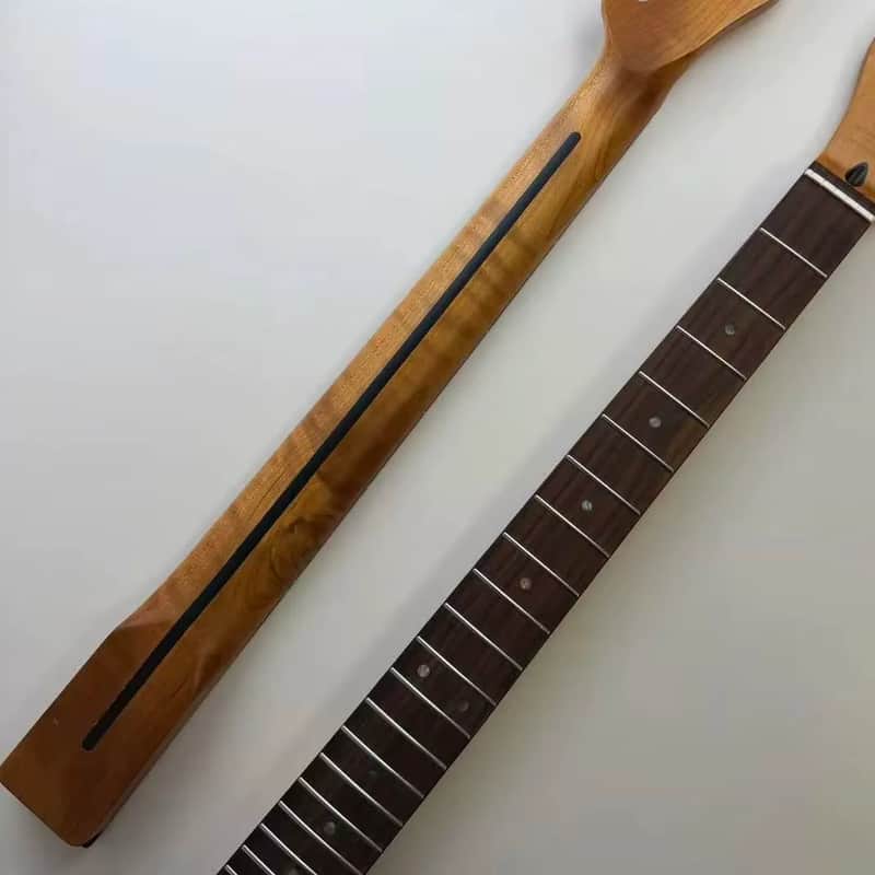 Roasted Tiger Maple Guitar Tele Style Neck, Rosewood 22 Frets Fingerboard image 1