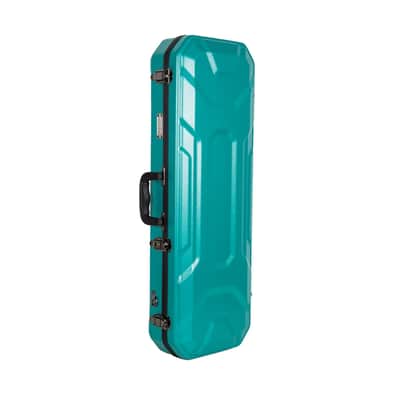 Crossrock 4/4 size Violin Case | ABS Molded Hardshell with Interior Compartment, 2 Bow Holders, Security Lock, and Detachable Straps-Mint Blue image 7
