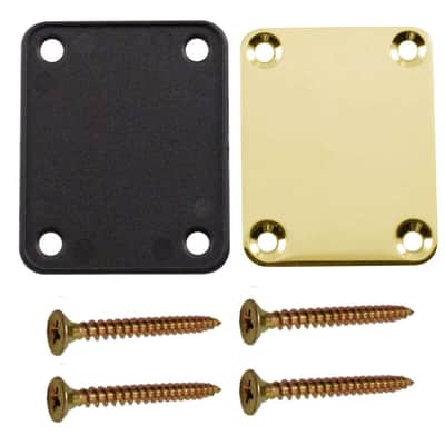 Guitar Neck Plate with Mounting Screws Metal Neckplate for Strat Tele Style Electric Guitar Replacement Gold image 3